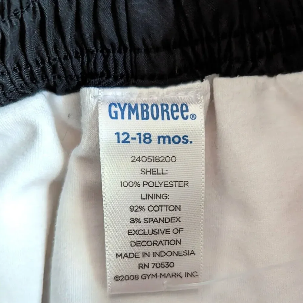 Gymboree Swim Trunks 12-18 Months Rugby Stripe UPF 50+ Retro Preppy Black Yellow